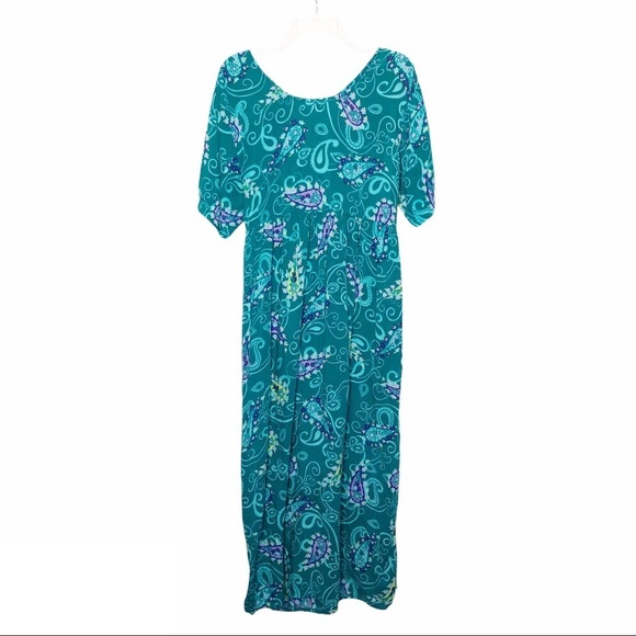DVF Vintage Mumu Artsy Maxi Dress Pleated Long Designer Prairiecore - Picture 1 of 15